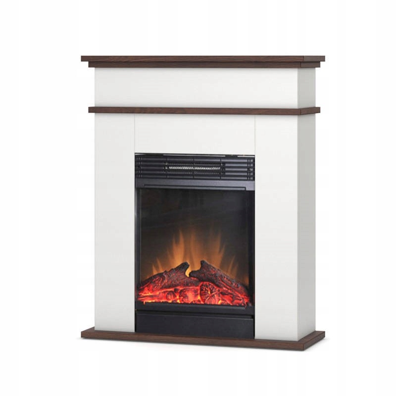 Voľne stojaci krb s funkciou vykurovania, elektrický Warmtec, biely, 1400 W, 70 x 85 x 23 cm